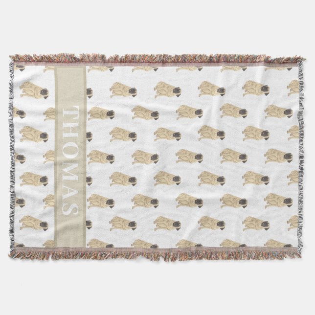 Personlig Mastiff Rosa & White Filt (Framsidan)