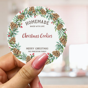 Personlig Mat God jul Festive WAN Runt Klistermärke
