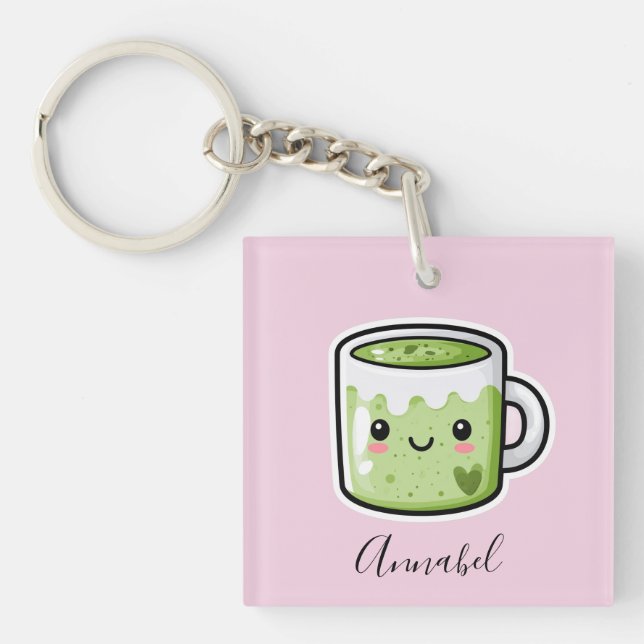 Personlig Matcha-dryck och tårta (Framsidan)