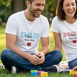 Personlig matchande familjetröja för mamma, pappa  t shirt