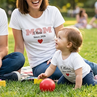 Personlig matchande familjetröja för mamma, pappa t shirt