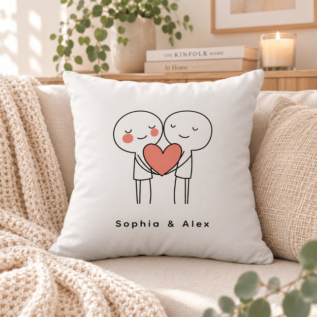 Personlig matchande valentinskudde för par kudde (Skapare uppladdad)