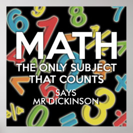 Personlig Math är det enda subjekt som räknas Poster