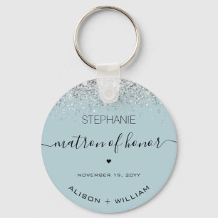 Personlig Matron of Honor Glitter confietti Nyckelring