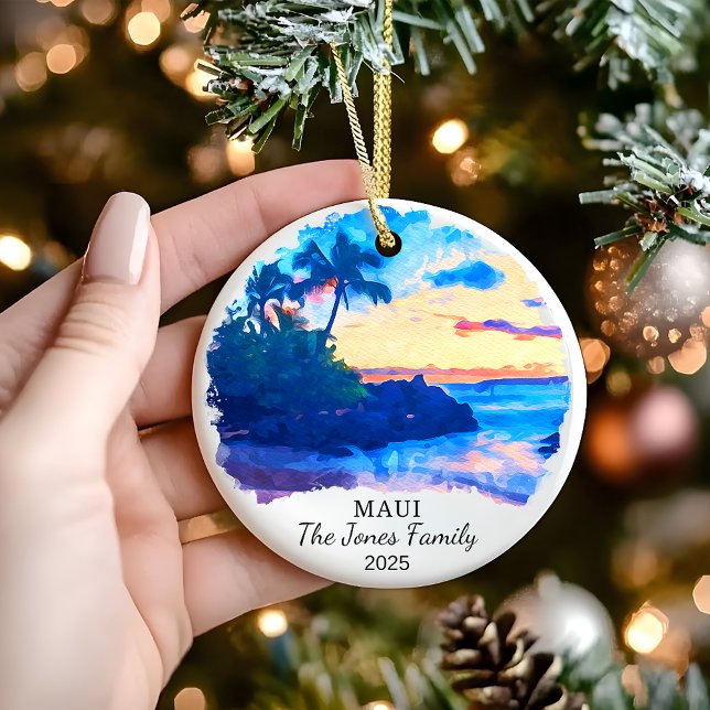 Personlig Maui Ornament, Hawaii Gift Julgransprydnad Keramik (Skapare uppladdad)