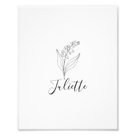 Personlig May Lily of the Valley Birth Flower Fototryck