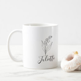 Personlig May Lily of the Valley Birth Flower Kaffemugg