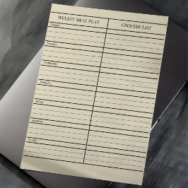 Personlig Meal Planner Livsmedel Shopping List Anteckningsblock
