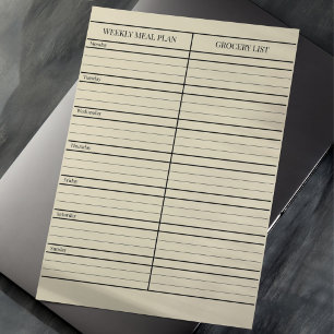 Personlig Meal Planner Livsmedel Shopping List Anteckningsblock