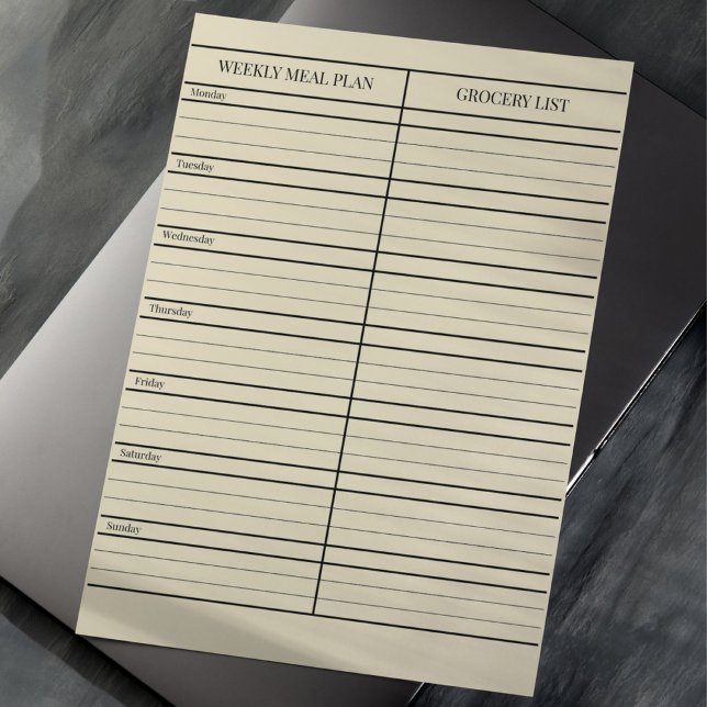 Personlig Meal Planner Livsmedel Shopping List Anteckningsblock (Skapare uppladdad)