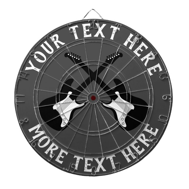 Personlig med elektrisk gitarr darttavla (Framsidan)