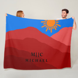 personlig med enkel, modern monogramstil fleecefilt