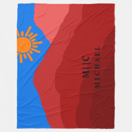 personlig med enkel, modern monogramstil fleecefilt