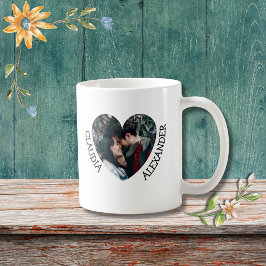 Personlig med ett par foto och två egna namn kaffemugg