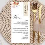 Personlig med Guest Namn, Beige Earthy Blooms Meny<br><div class="desc">Varför lägga ut på platskort och menykort när du kan ha en personlig för allt-i-ett-elegantens elegant med varje gäst namn! Contemporary, enkel design och elegant med vacker, modern handskriven utformning. Rand i hörnet av den övre högerna i beige-ton med gäst namn i svart. Tillbaka i samma beige som rand. Förmåga...</div>