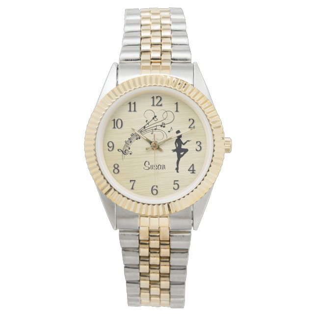 Personlig med högstegstreck med siffror armbandsur (Framsida)