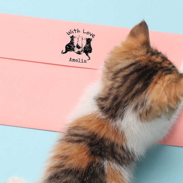 Personlig med Kärlek Cat-självfärgande frimärke Självfärgande Stämpel (Skapare uppladdad)