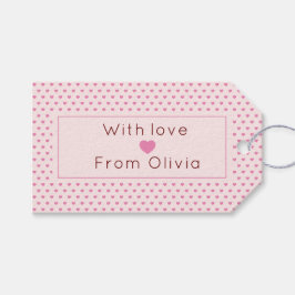 Personlig med Kärlek enkel Rosa Presentetikett
