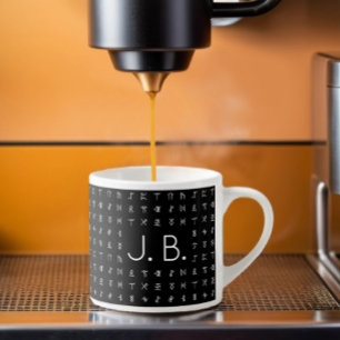 Personlig med Monogram- och Runic-symbol Espressomugg