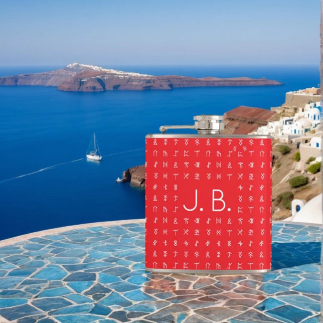 Personlig med Monogram- och Runic-symboler Fickplunta (Skapare uppladdad)