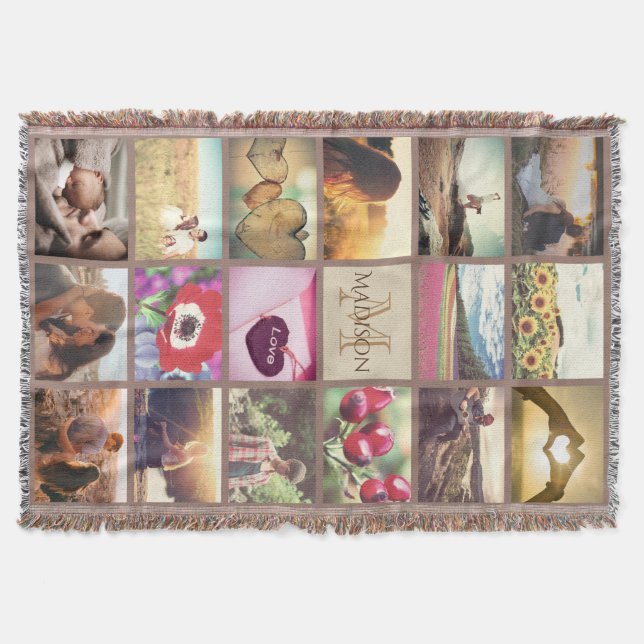 Personlig med monogrammet foto filt (Framsidan)