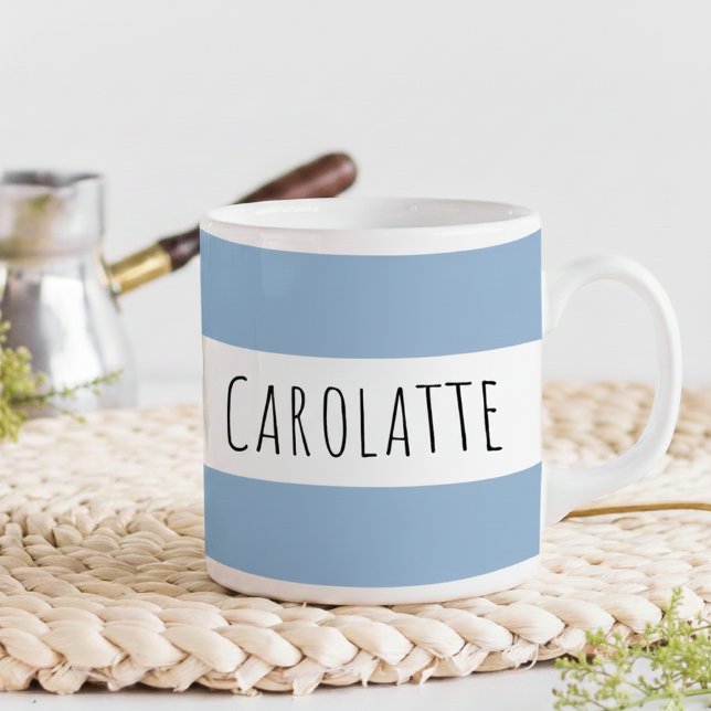 Personlig med namn anpassad blå kaffemugg (Skapare uppladdad)