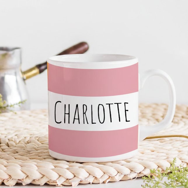 Personlig med namn anpassad rosa kaffemugg (Skapare uppladdad)