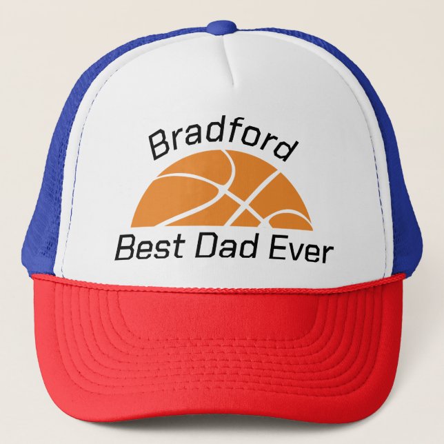 Personlig med namn Basketball Best Pappa någonsin Keps (Framsida)