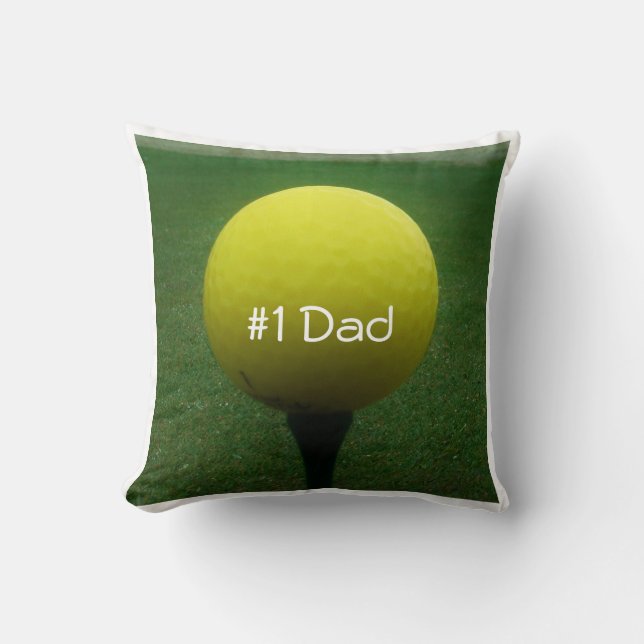 Personlig med Namn Gult golf boll Kudde (Framsida)