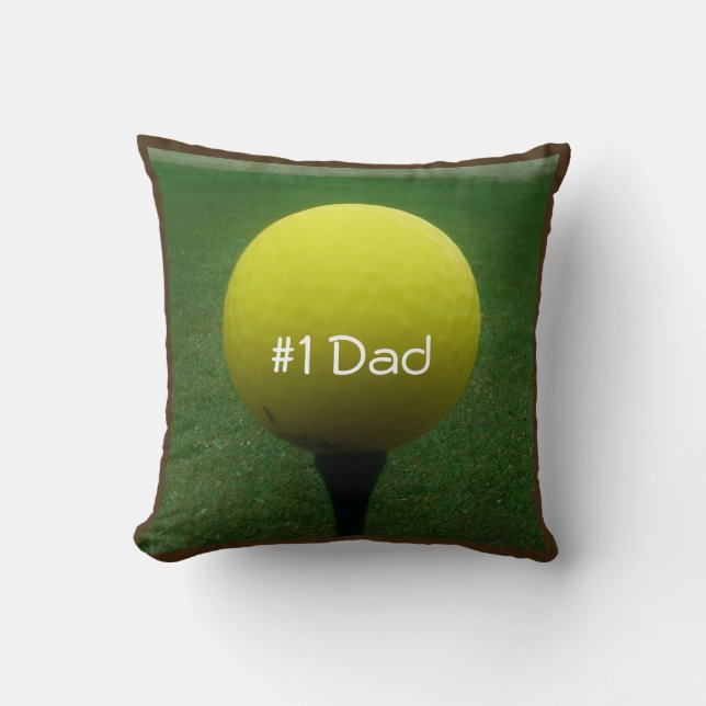 Personlig med Namn Gult golf boll Kudde (Framsida)