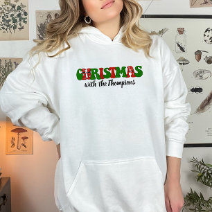 Personlig med Namn julmatchning Hoodie