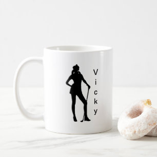 Personlig med namn kvinnlig golf sport kaffemugg