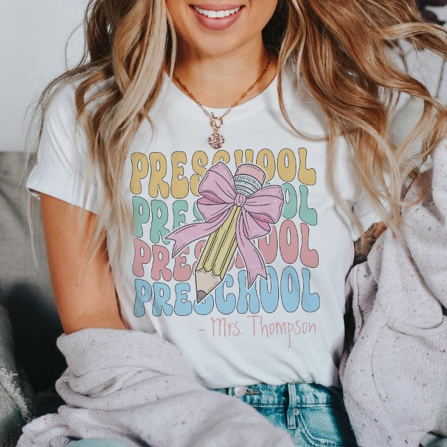Personlig med Namn Preschool Lärares Anpassningsba T Shirt (Skapare uppladdad)