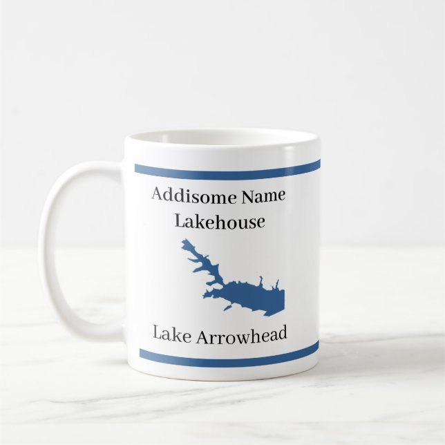 Personlig med namn Sjö Arrowhad Karta Kaffemugg (Vänster)