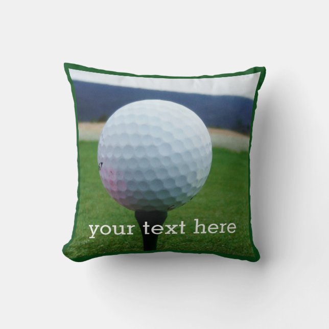 Personlig med Namn vita golf boll Kudde (Framsida)