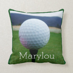 Personlig med Namn vita golf boll Kudde