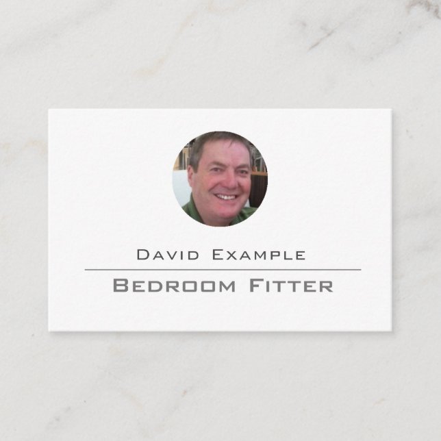 Personlig med Photo. Bedroom Fitter Visitkort (Framsida)