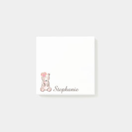 Personlig med svep med blommor vattenfärg post-it block