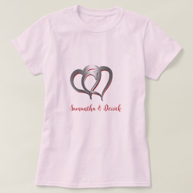 Personlig med två färgpunkter med Namn T Shirt (Design framsida)