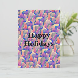 Personlig med vattenfärg Mönster - platta Helgdag Julkort