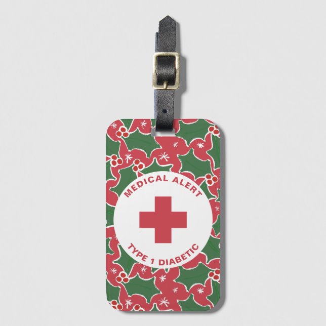 Personlig Medicinsk Alert Diabetes Gift- diabetes Bagagebricka (Framsida vertikal)
