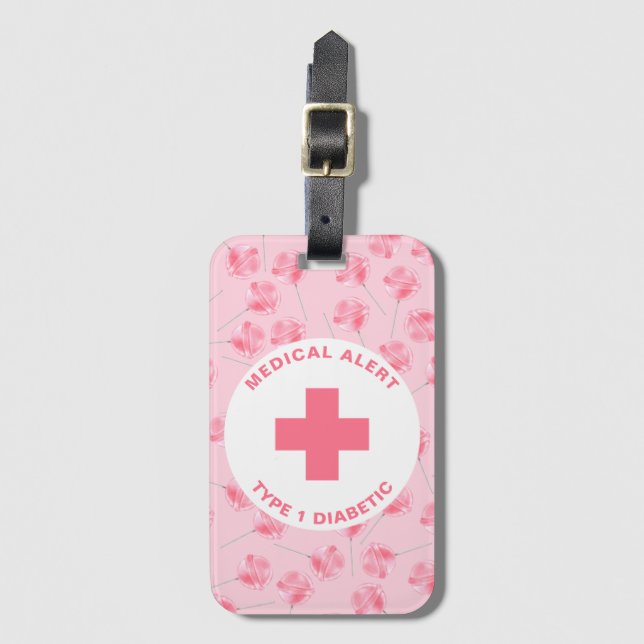 Personlig Medicinsk Alert Diabetes Gift- diabetes Bagagebricka (Framsida vertikal)