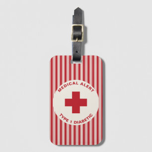 Personlig Medicinsk Alert Diabetes Gift- diabetes Bagagebricka