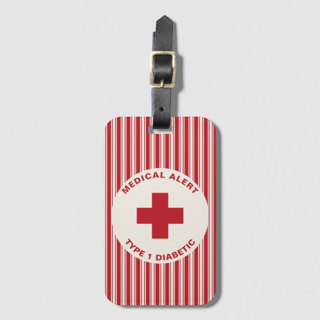 Personlig Medicinsk Alert Diabetes Gift- diabetes Bagagebricka (Framsida vertikal)