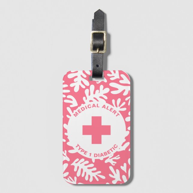 Personlig Medicinsk Alert Diabetes Gift- diabetes Bagagebricka (Framsida vertikal)