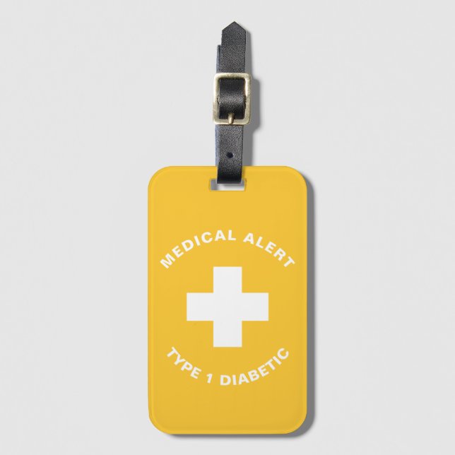 Personlig Medicinsk Alert Diabetes Gift- diabetes Bagagebricka (Framsida vertikal)