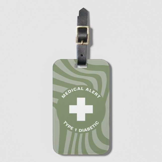 Personlig Medicinsk Alert Diabetes Gift- diabetes Bagagebricka (Framsida vertikal)