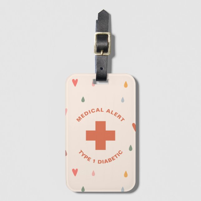 Personlig Medicinsk Alert Diabetes Gift- diabetes Bagagebricka (Framsida vertikal)