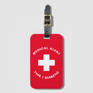 Personlig Medicinsk Alert Diabetes Gift- diabetes Bagagebricka
