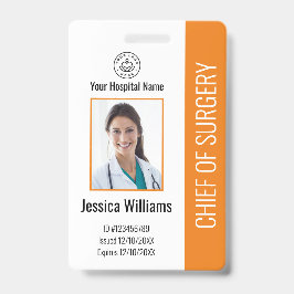 Personlig medicinsk anställd foto-ID orange